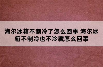 海尔冰箱不制冷了怎么回事 海尔冰箱不制冷也不冷藏怎么回事